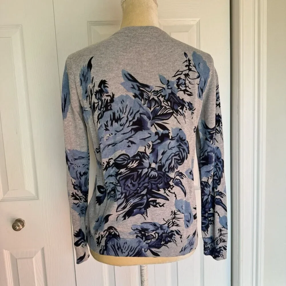 Basic Edition Women's Sweater Cardigan Small Floral